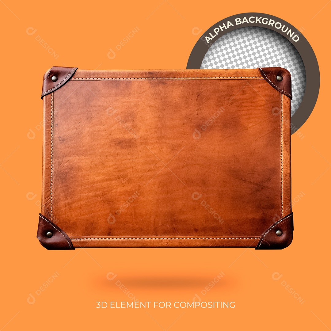 Feed Madeira Base de Couro Decoração Elemento 3D para Composição PSD