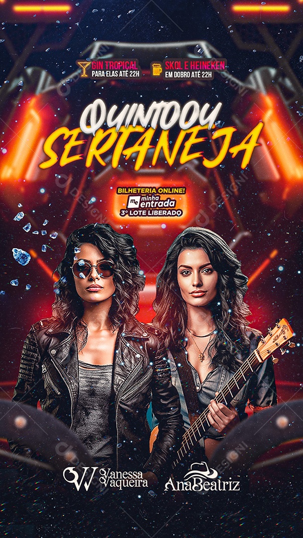 Story Flyer Quintou Sertaneja Vanessa Vaqueira Ana Beatriz Social Media PSD Editável