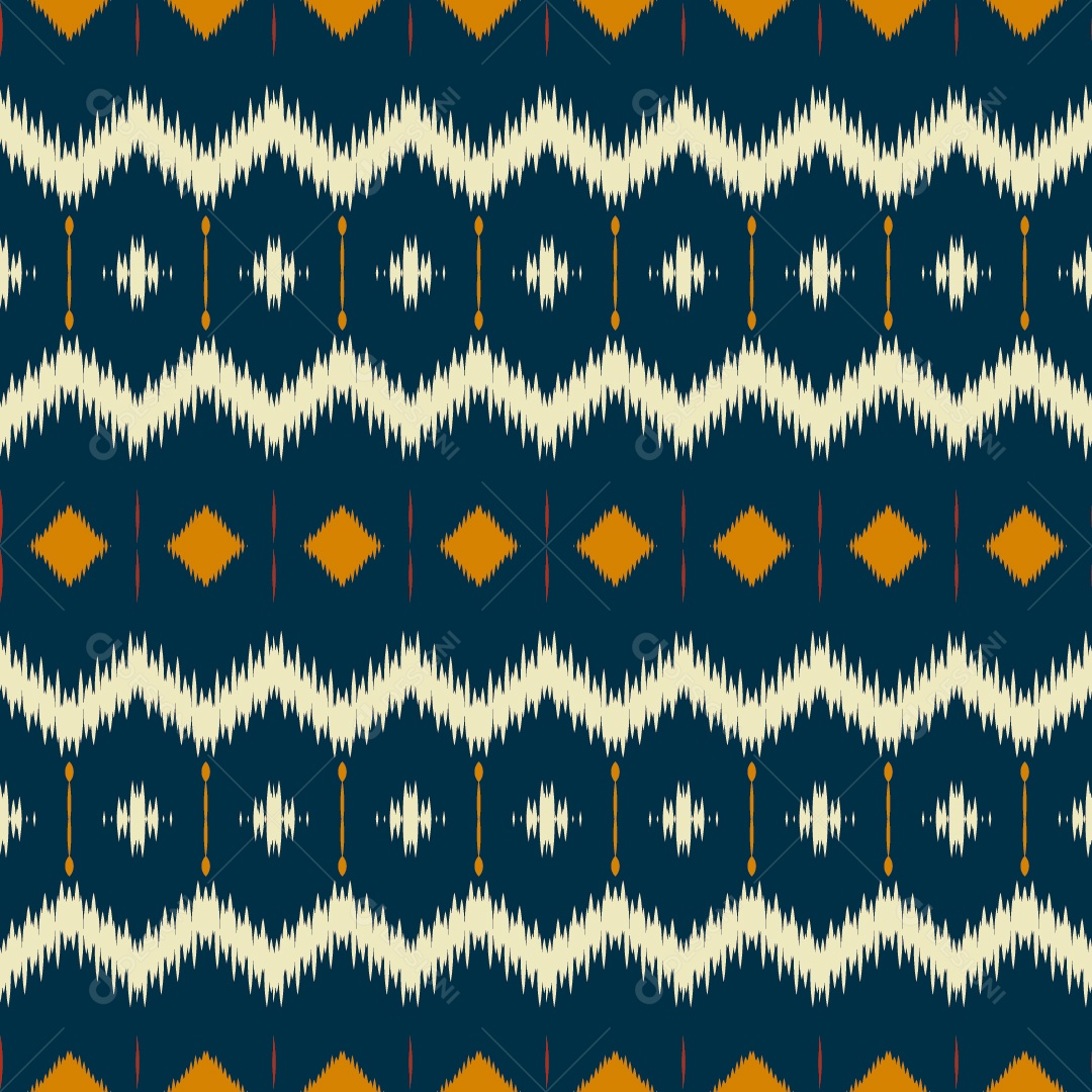 Ilustração Padrão Tribal Tradicional Colorido Vetor EPS