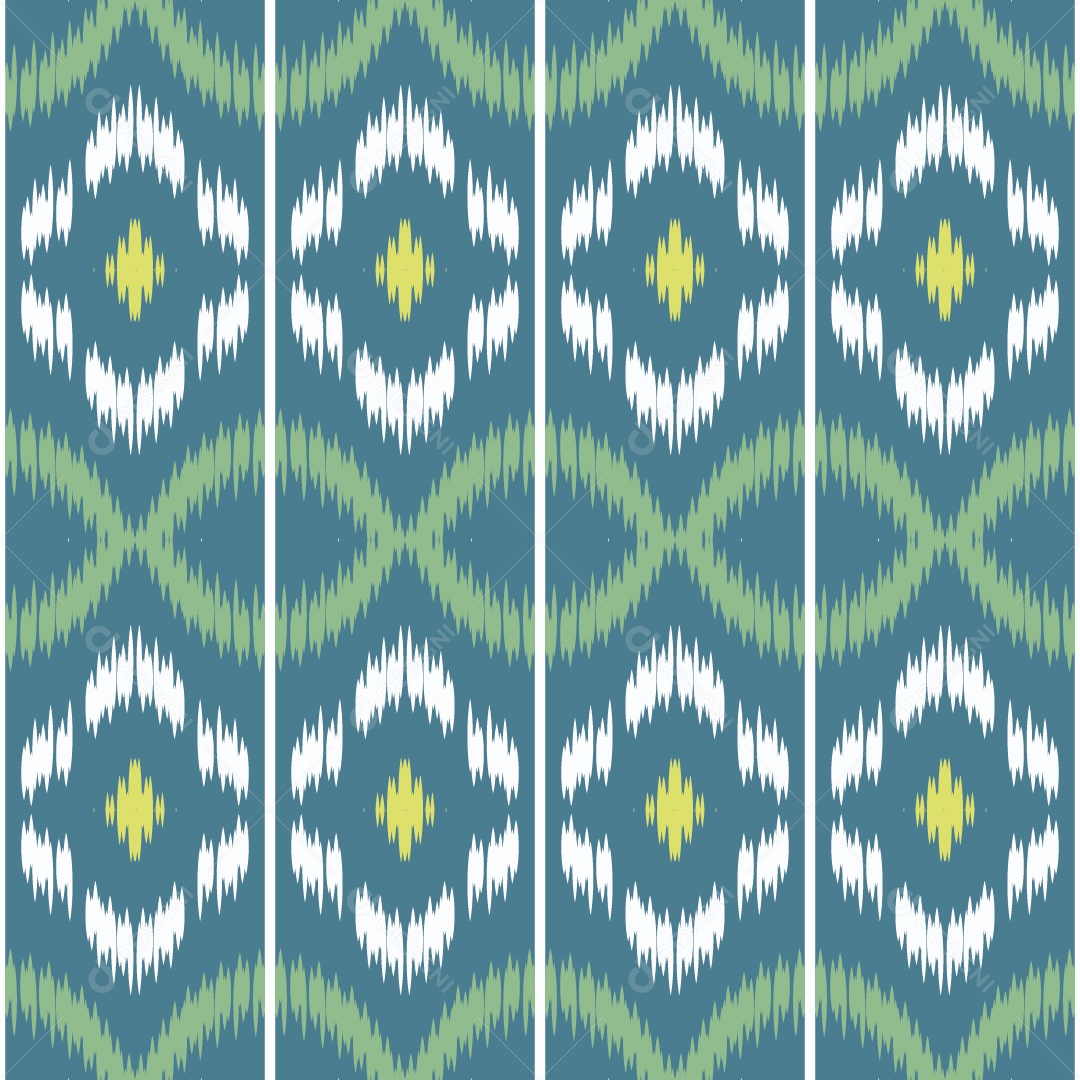 Ilustração Padrão Tribal Tradicional Colorido Vetor EPS