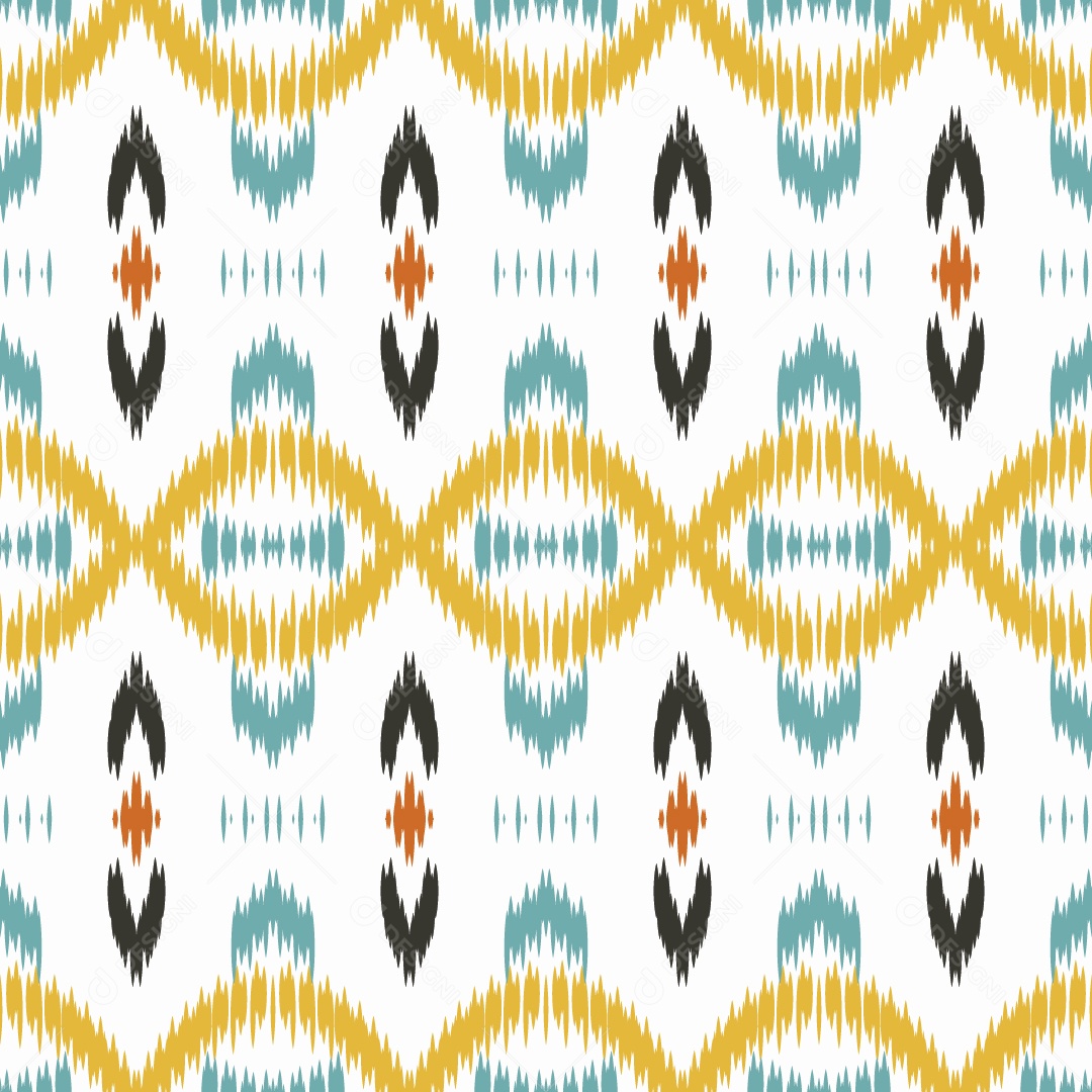 Ilustração Padrão Tribal Tradicional Colorido Vetor EPS