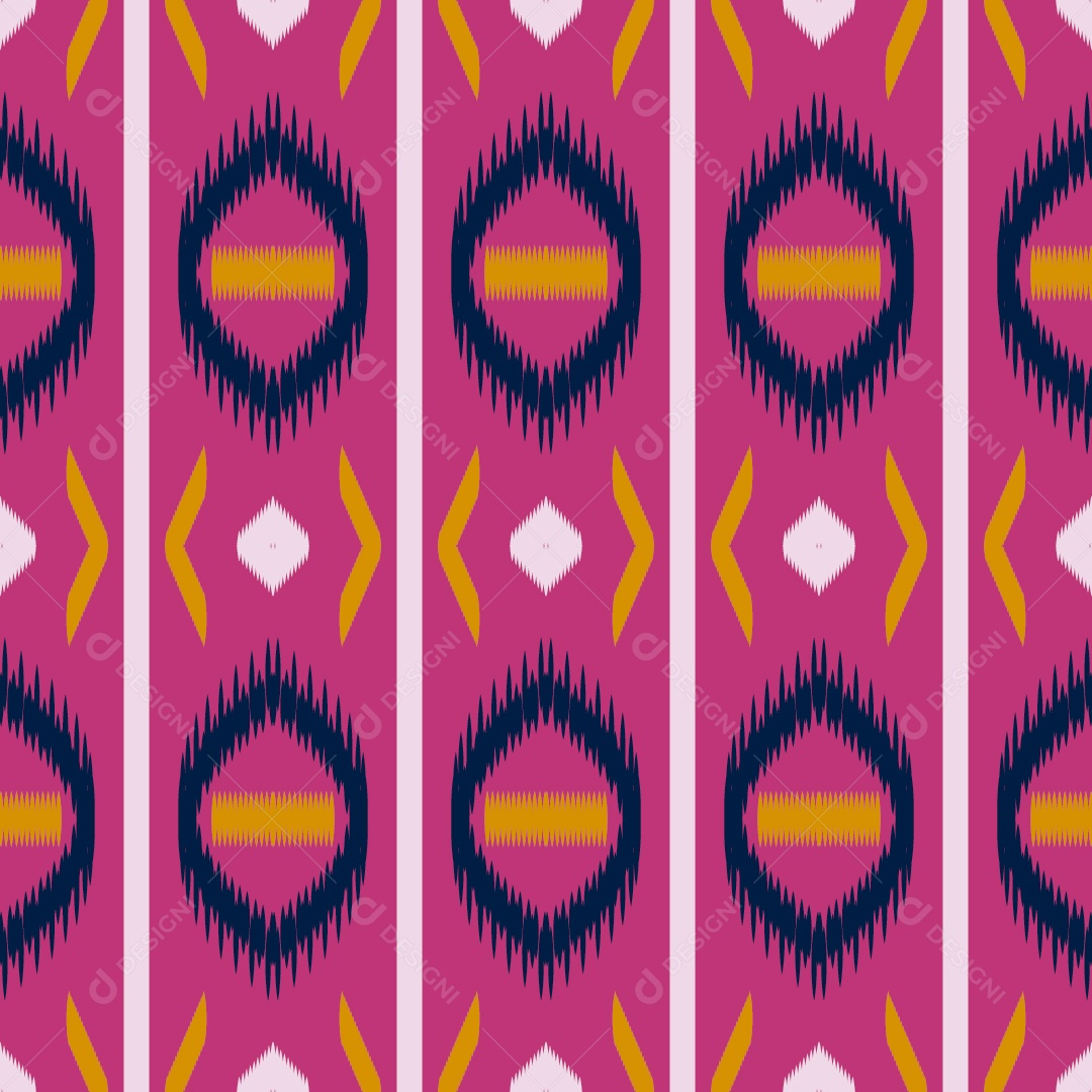 Ilustração Padrão Tribal Tradicional Colorido Vetor EPS