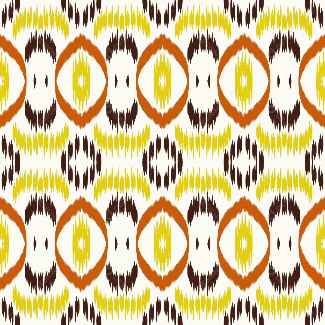 Ilustração Padrão Tribal Tradicional Colorido Vetor EPS