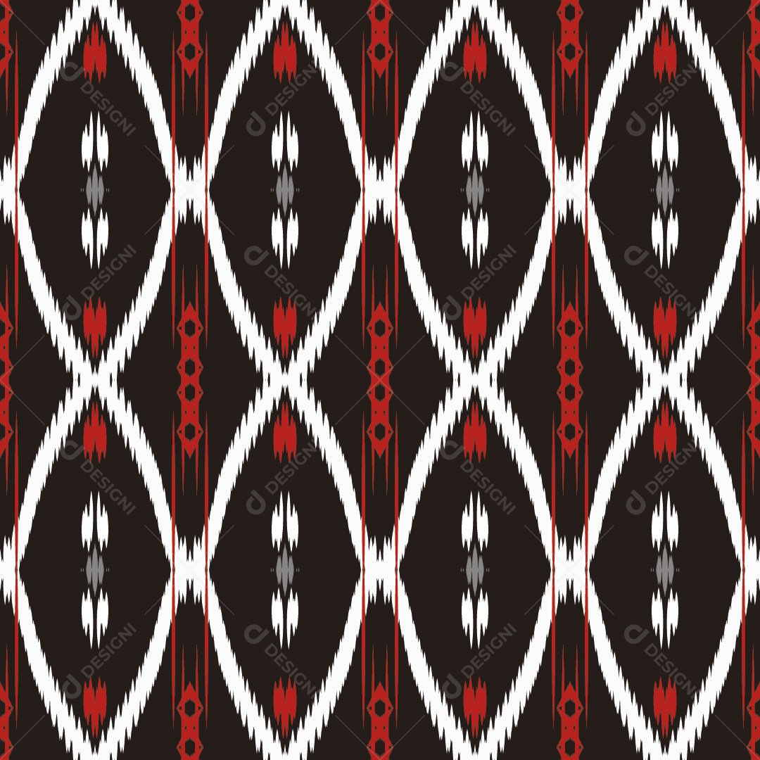 Ilustração Padrão Tribal Tradicional Colorido Vetor EPS