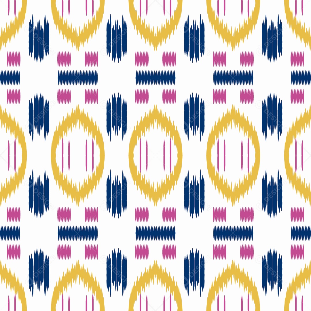 Ilustração Padrão Tribal Tradicional Colorido Vetor EPS