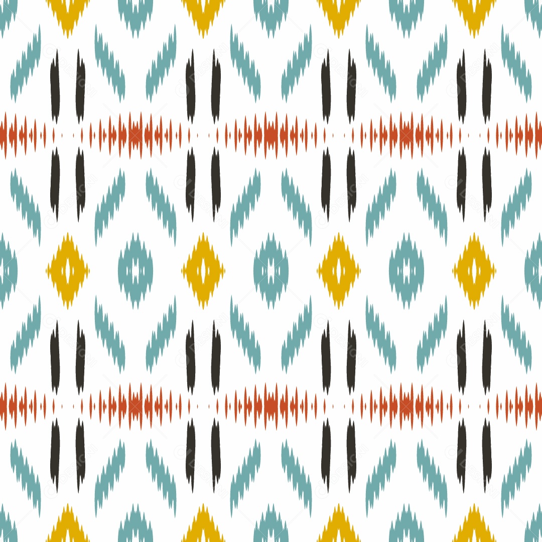 Ilustração Padrão Tribal Tradicional Colorido Vetor EPS