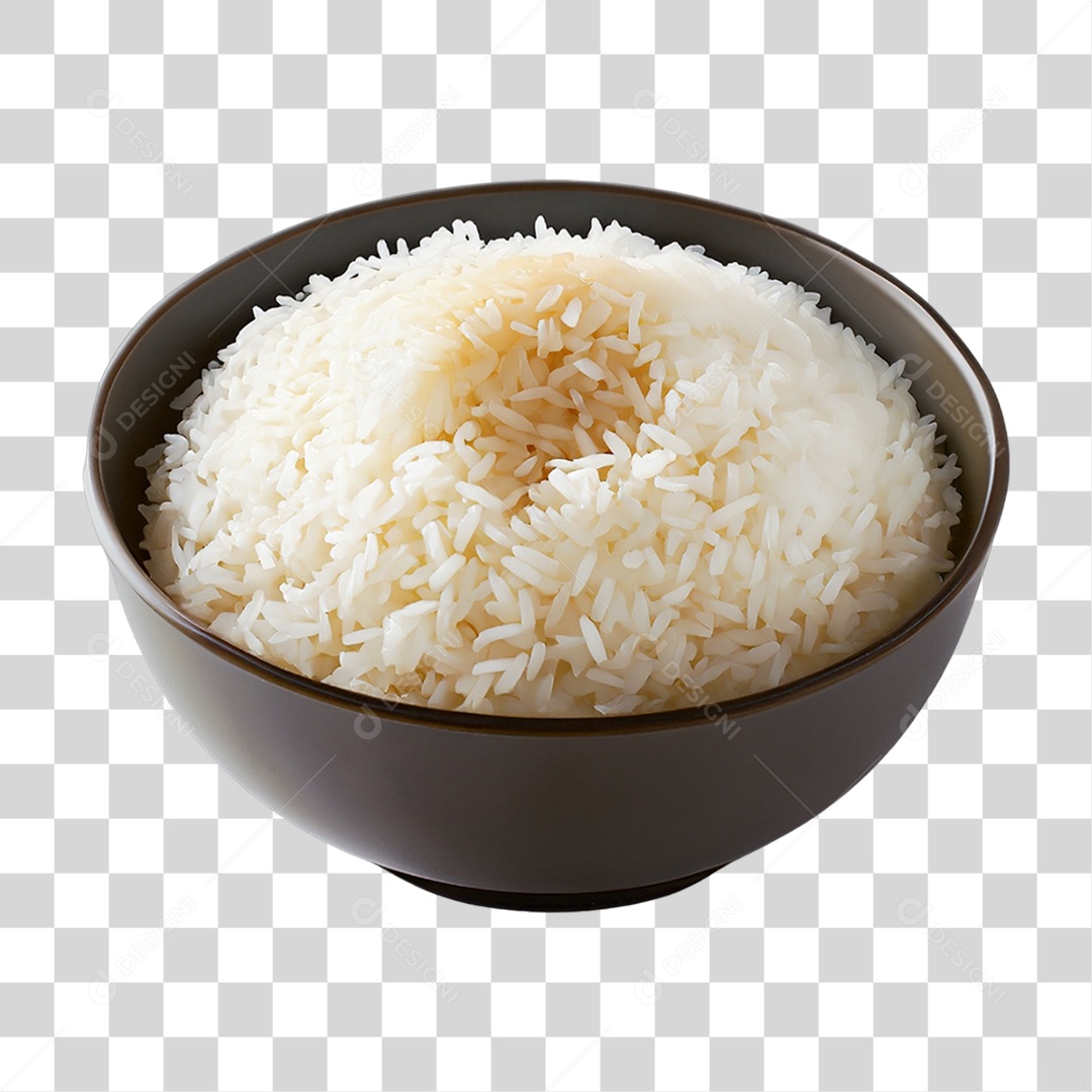 Arroz Cozido em Tigela PNG Transparente