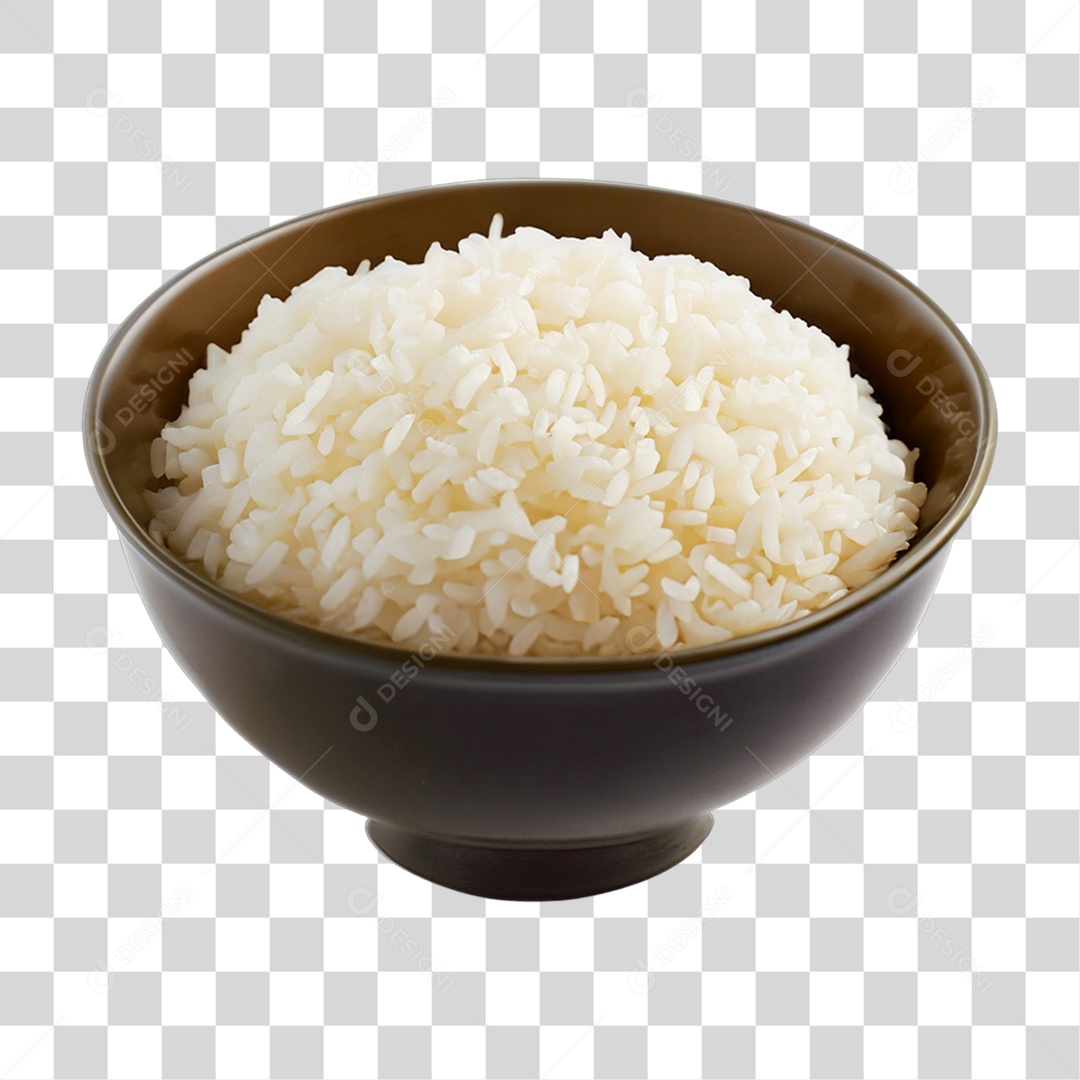 Arroz Cozido em Tigela PNG Transparente
