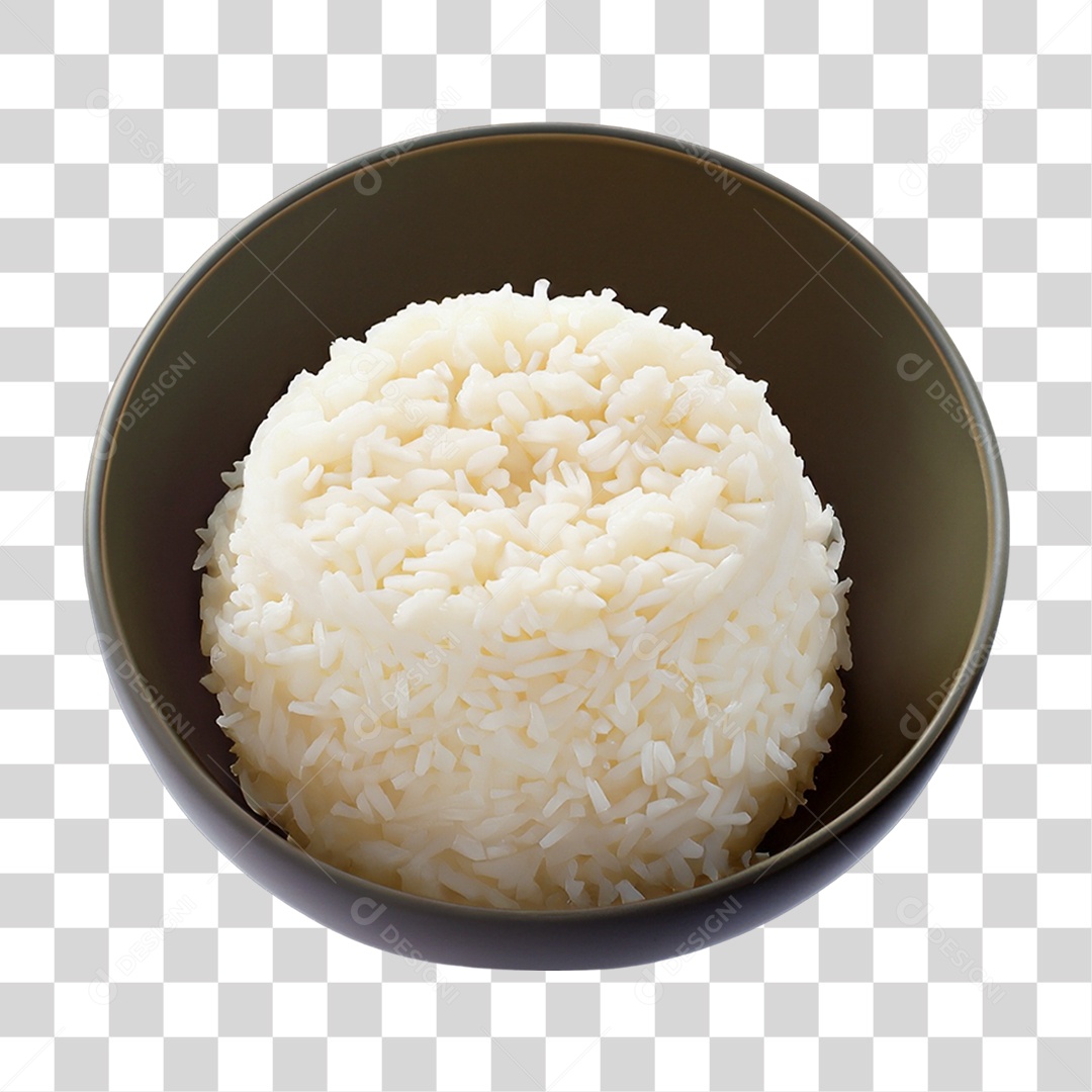 Arroz Cozido em Tigela PNG Transparente