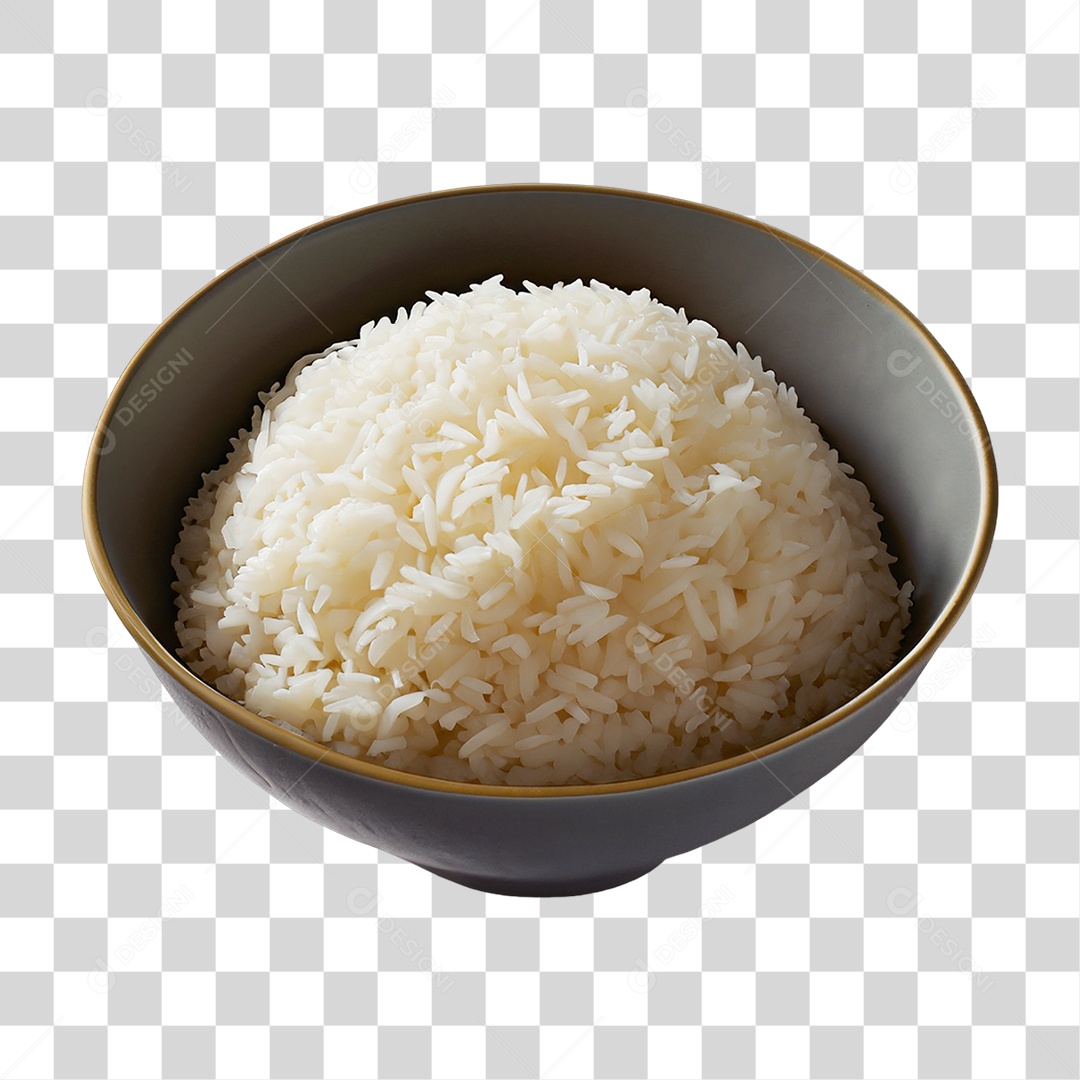 Arroz Cozido em Tigela PNG Transparente