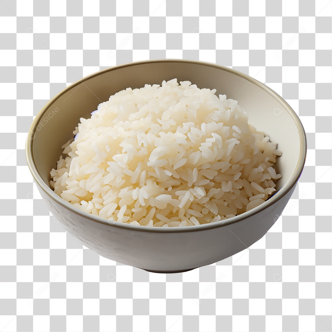 Arroz Cozido em Tigela PNG Transparente