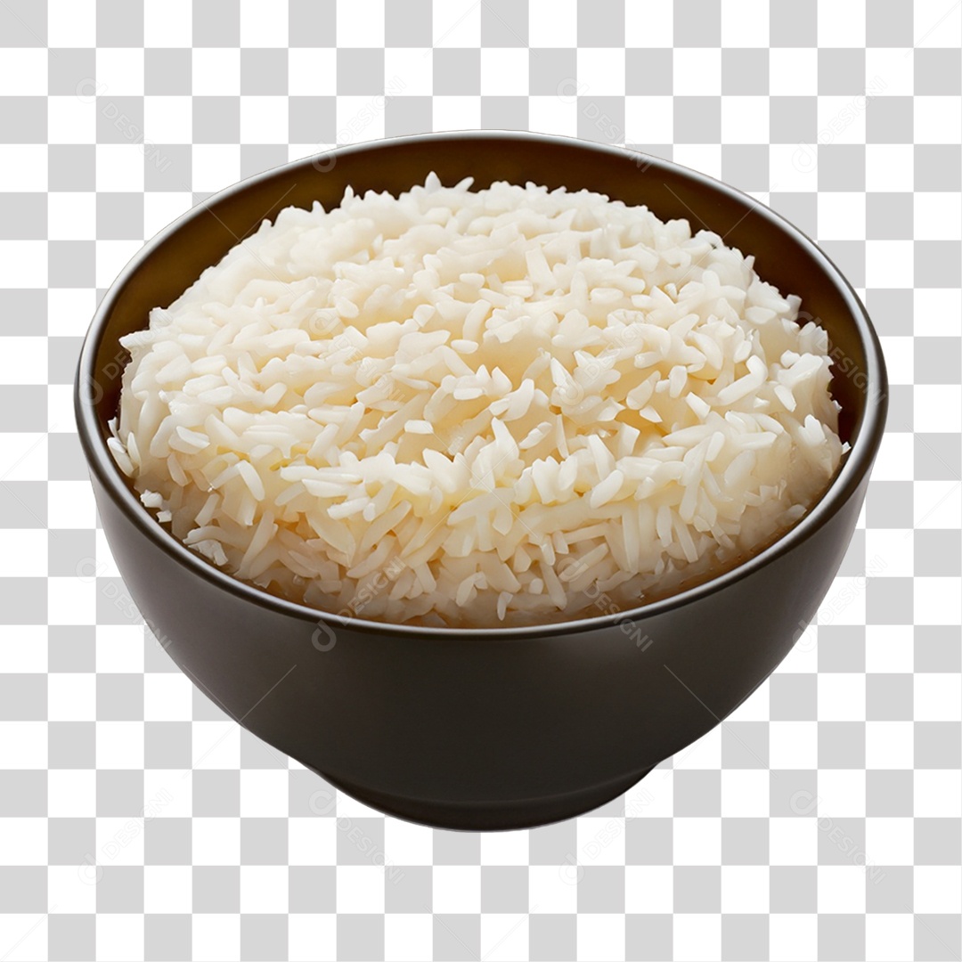 Arroz Cozido em Tigela PNG Transparente