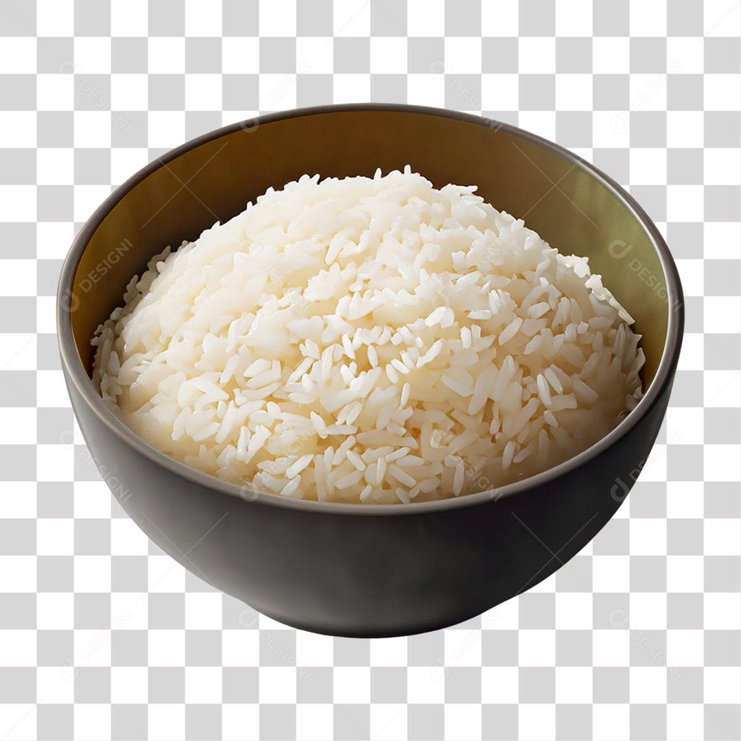 Arroz Cozido em Tigela PNG Transparente