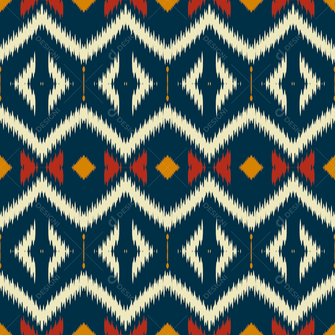 Padrão Tribal Tradicional Colorido Ilustração Vetor EPS