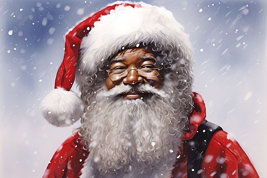 Papai Noel afro-americano preto afro Papai Noel