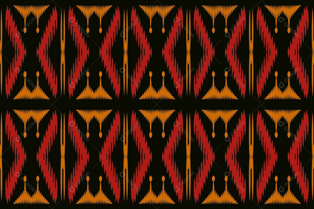 Ilustração Tribal Tradicional Colorido Vetor EPS