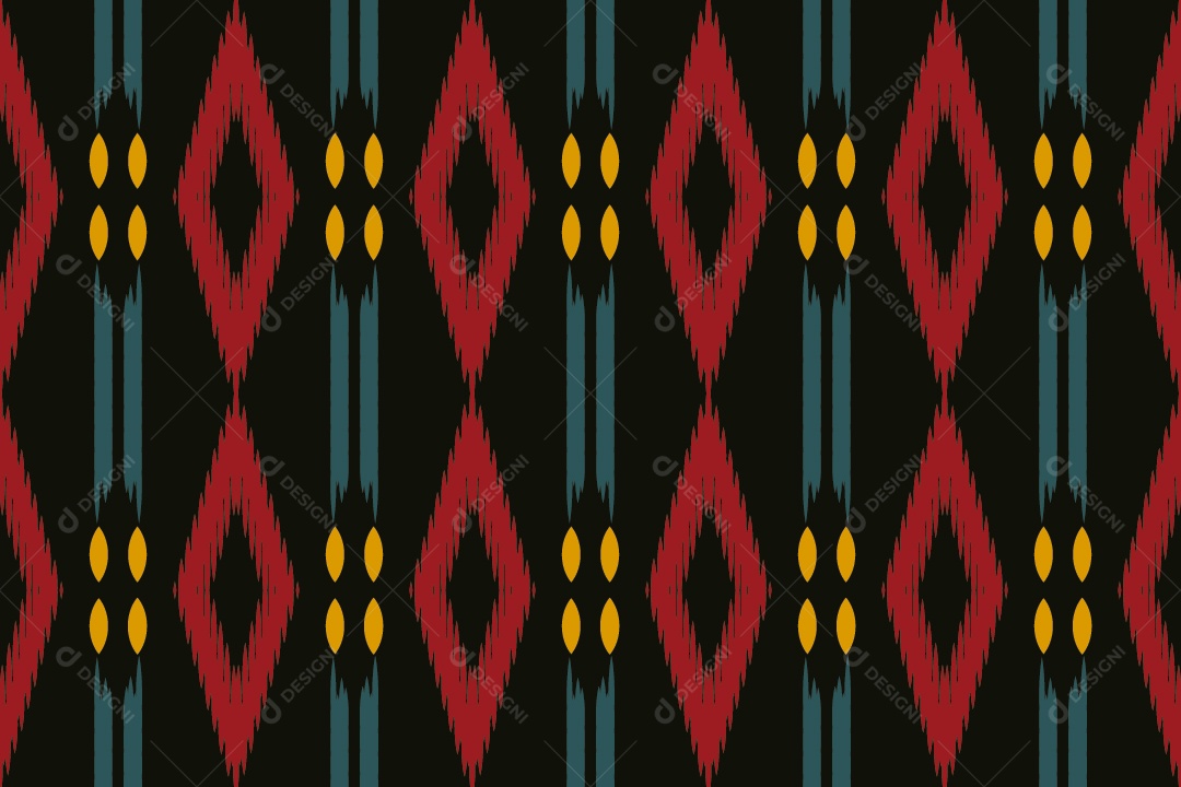 Ilustração Tribal Tradicional Colorido Vetor EPS