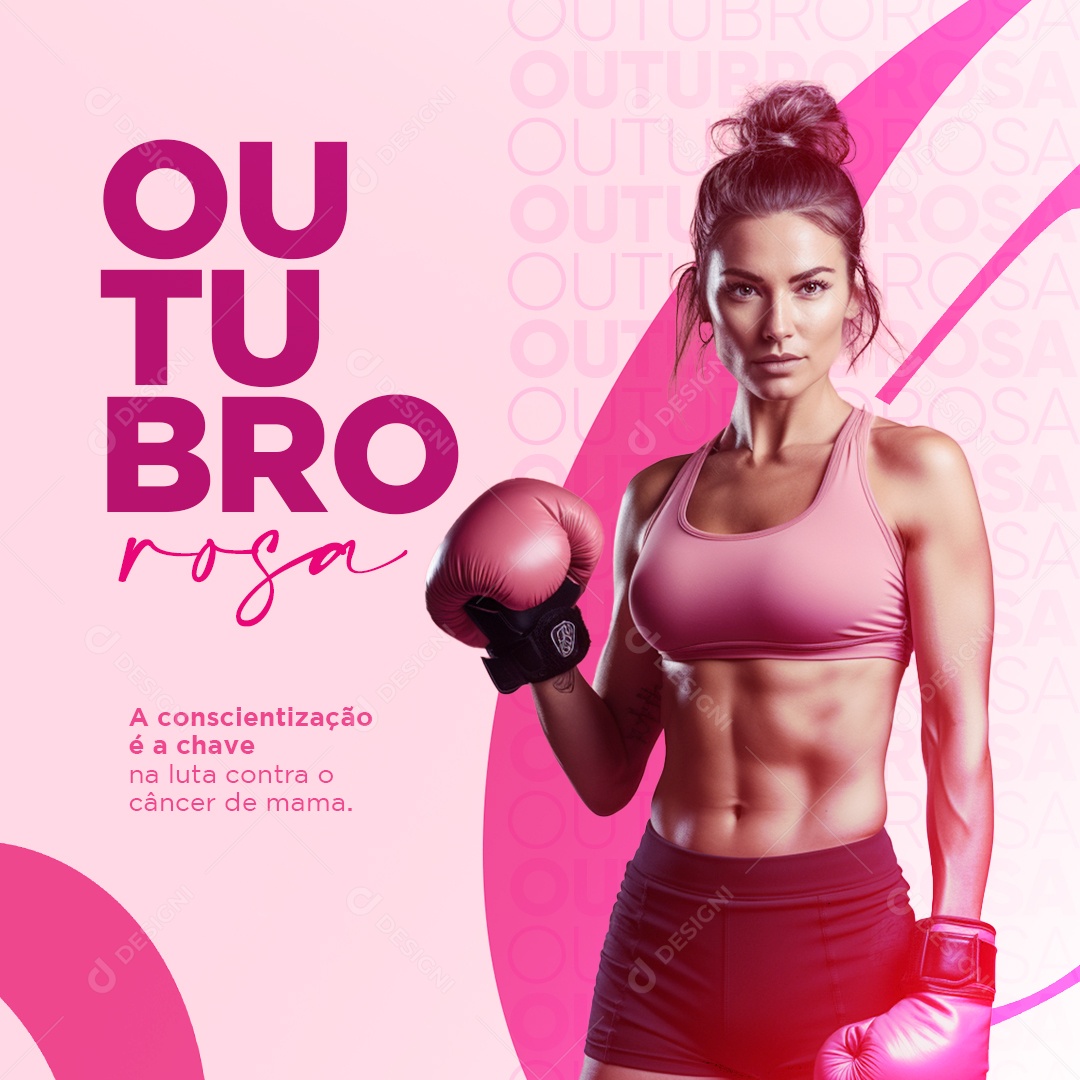 Feed Outubro Rosa Câncer De Mama Social Media PSD Editável