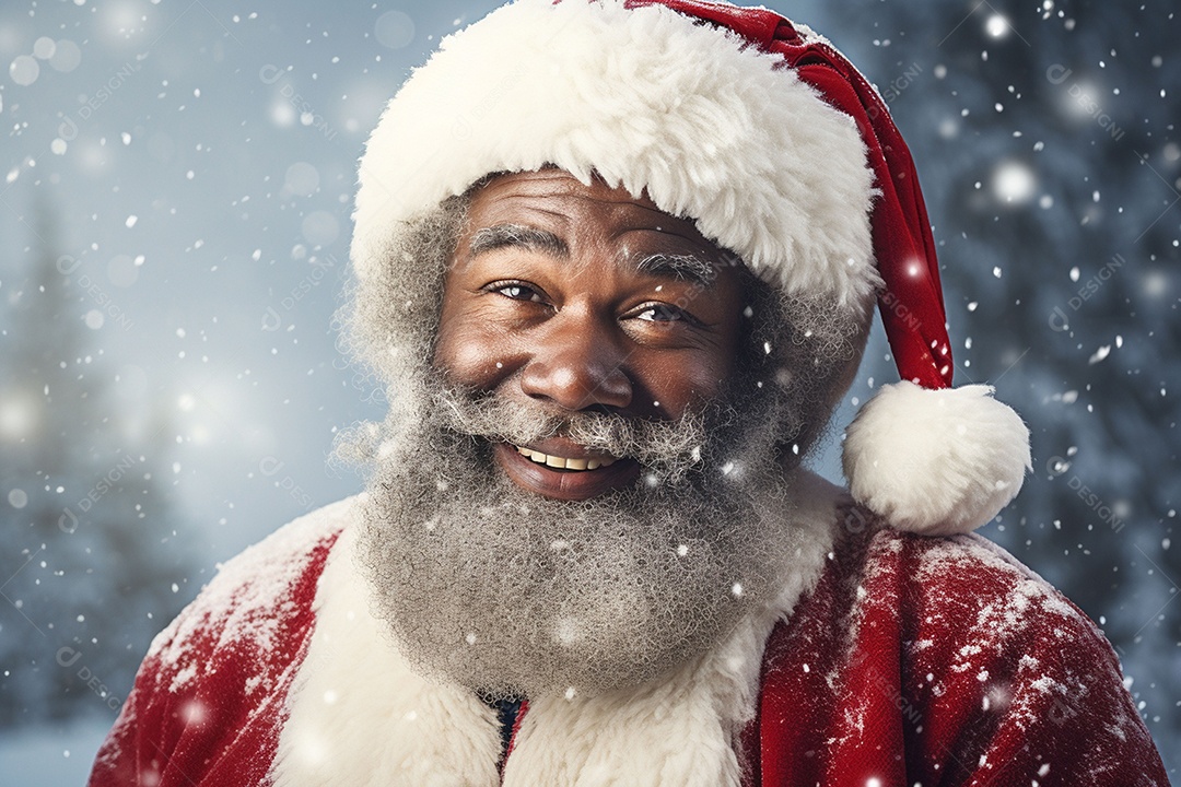 Papai Noel afro-americano preto afro Papai Noel