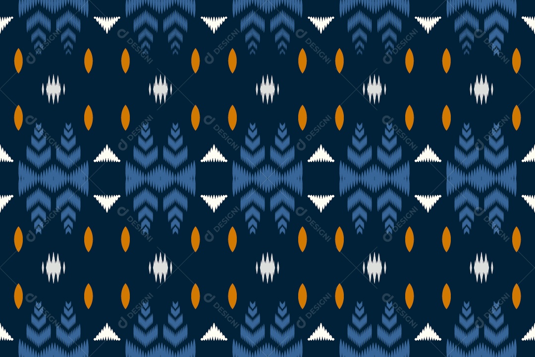 Tribal Tradicional Azul Ilustração Vetor EPS