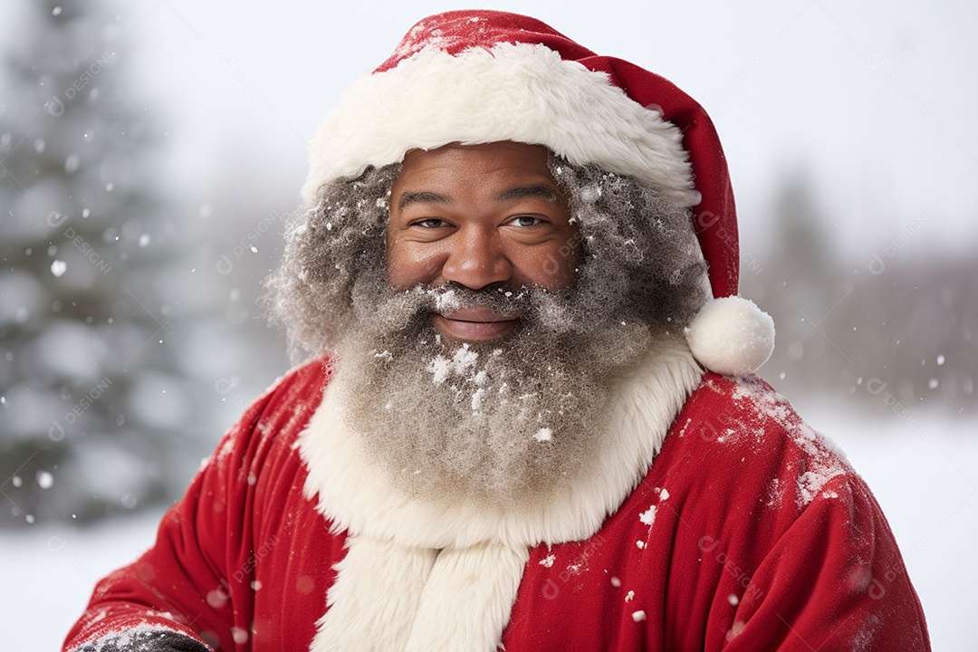 Papai Noel afro-americano preto afro Papai Noel