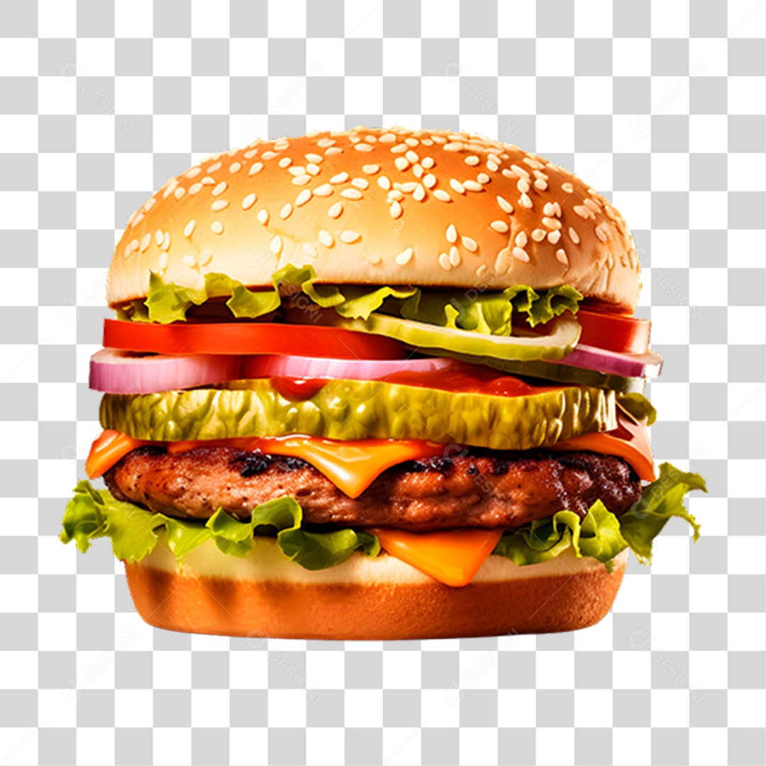 Hamburger Lanche PNG Transparente