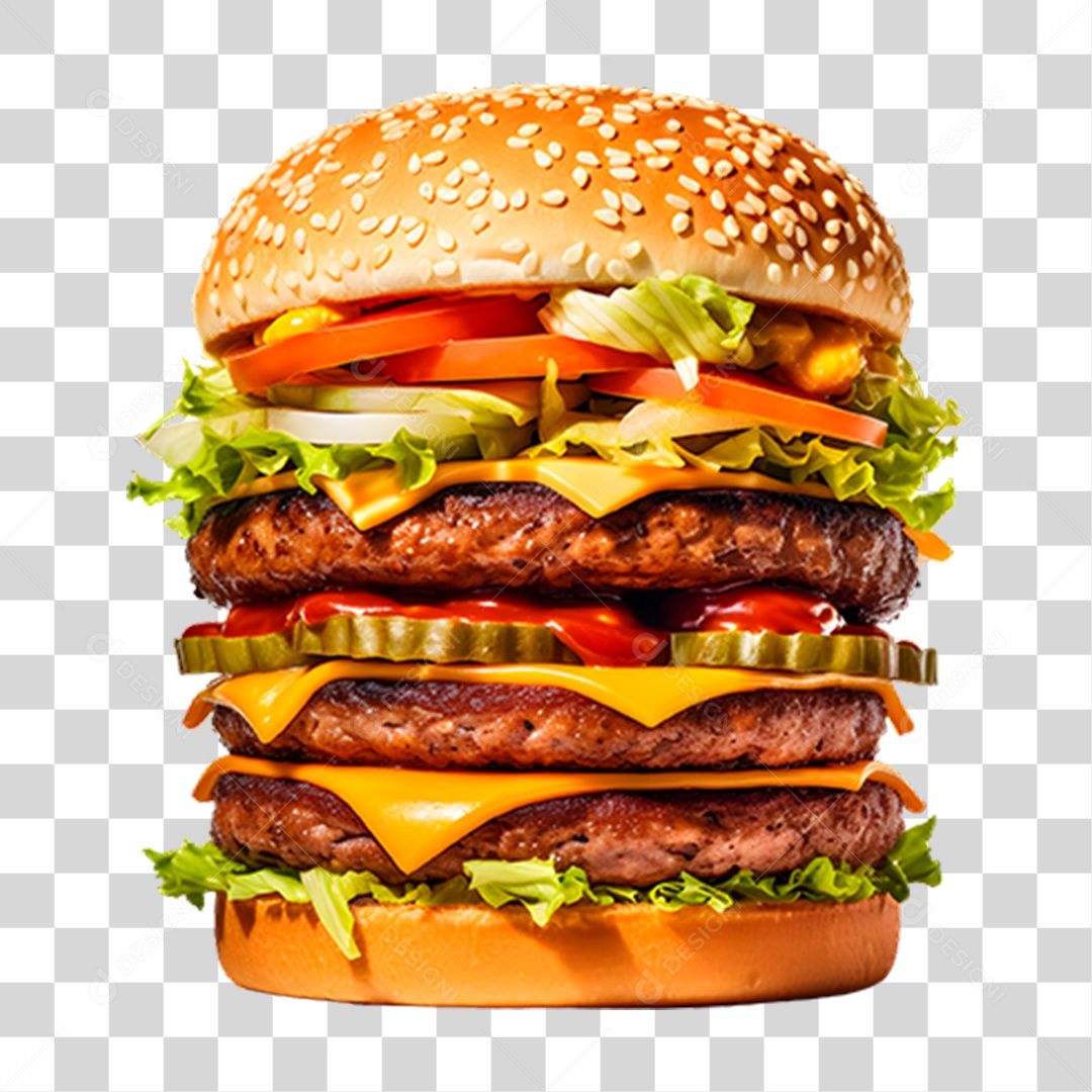 Hamburger Lanche PNG Transparente