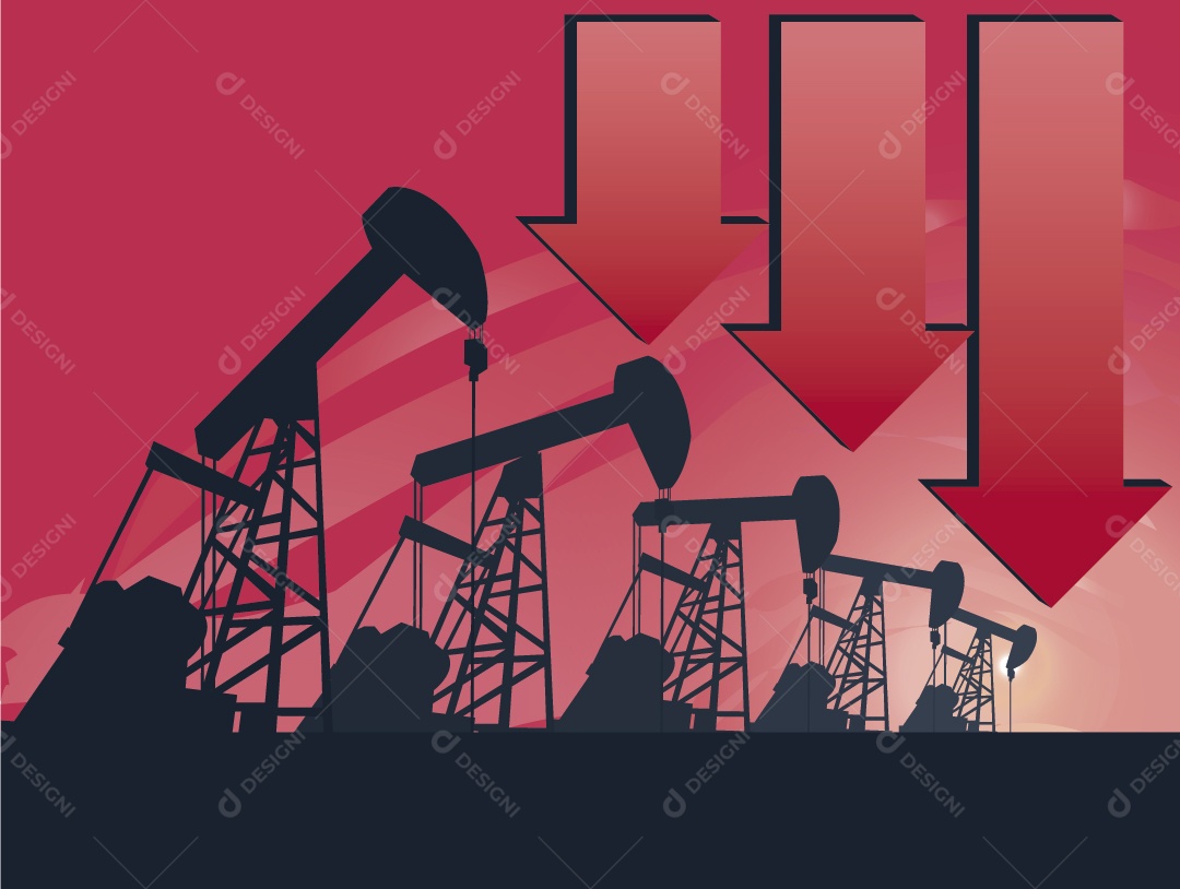 Industria de Petróleo Desvalorizando Vetor EPS