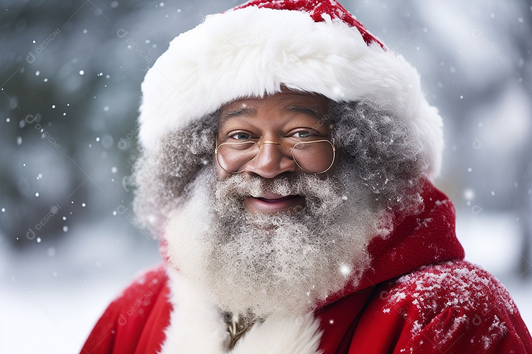 Papai Noel afro-americano preto afro Papai Noel