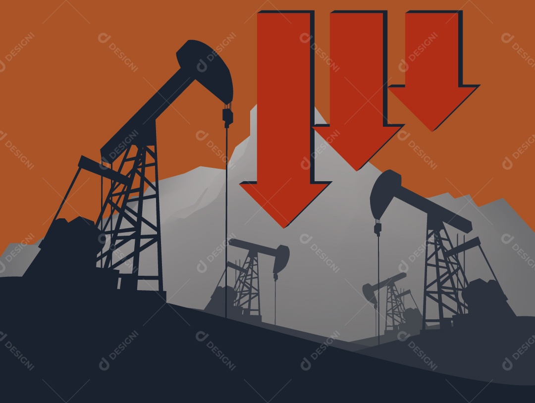 Industria de Petróleo Desvalorizando Vetor EPS