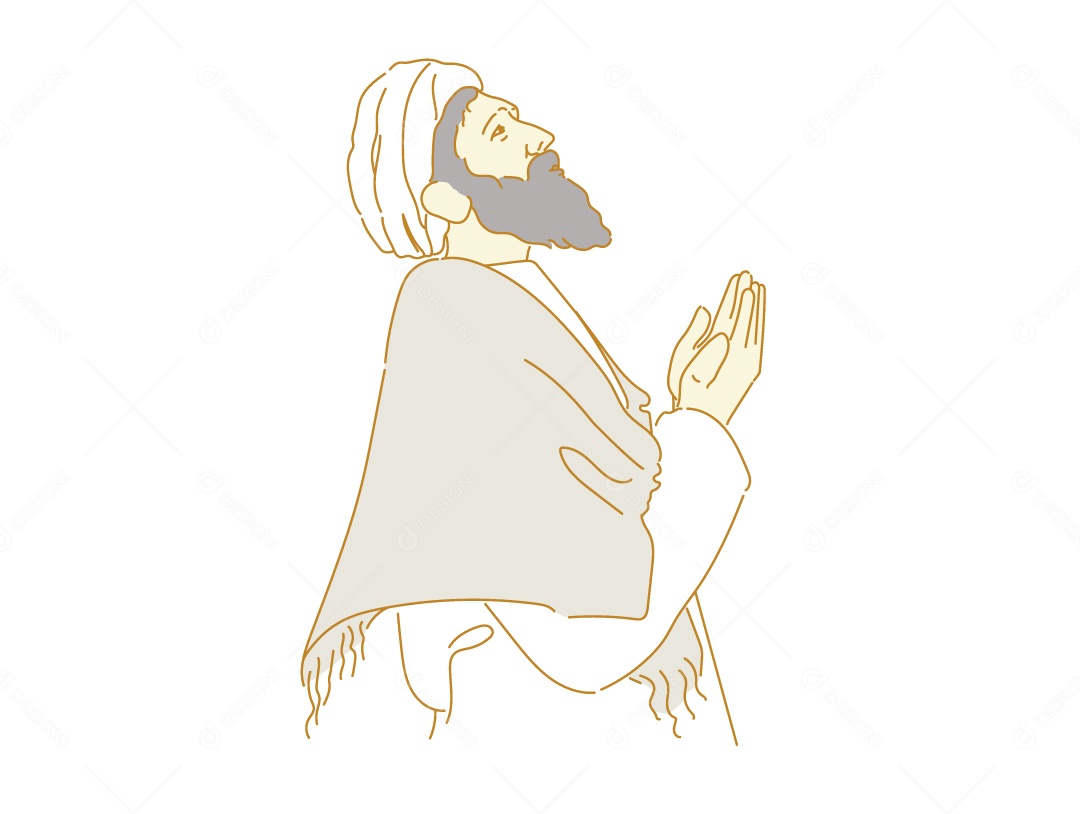 Homem Orando Personagem Vetor EPS