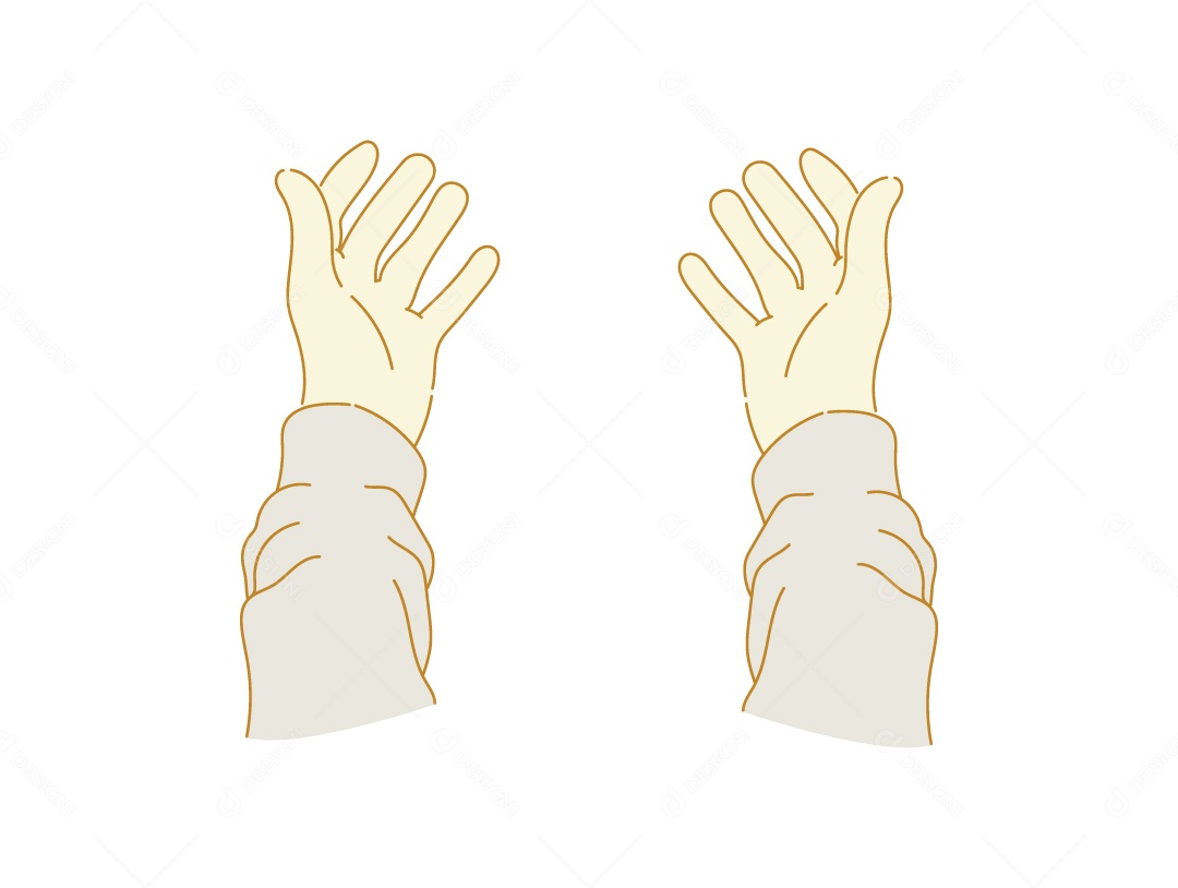 Mãos Erguidas Símbolo de Oração Vetor EPS