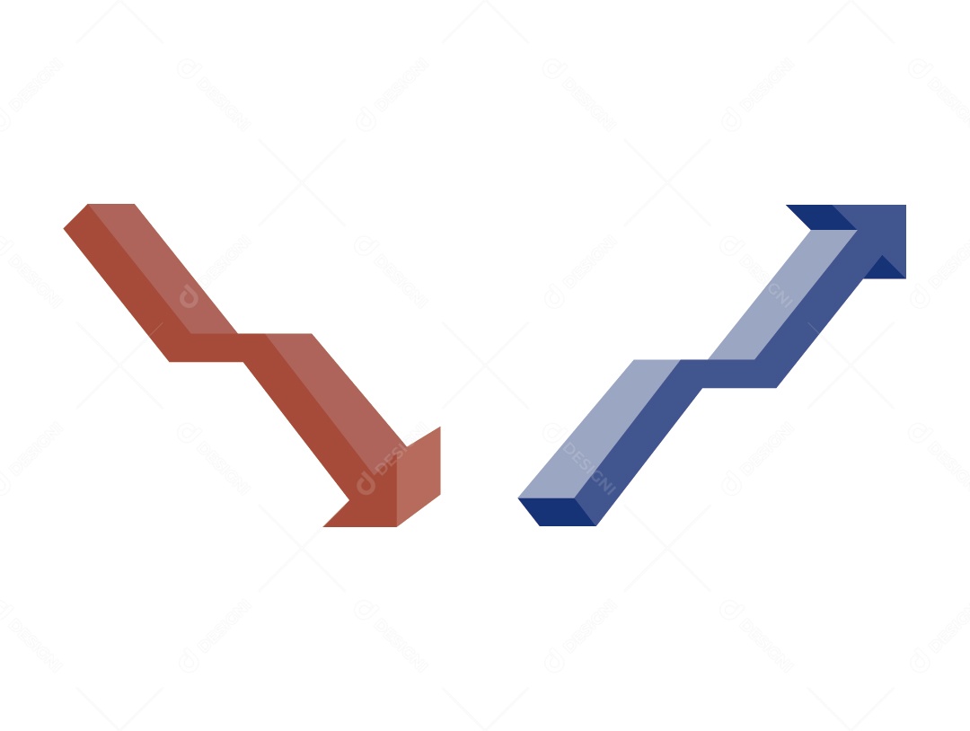 Setas de Altas e Baixas Ilustrações Vetor EPS