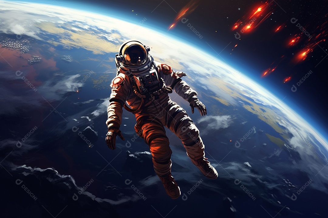 Astronauta no espaço sideral