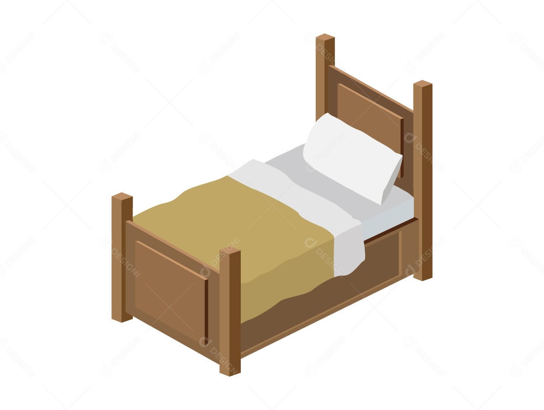 Cama de Madeira Ilustração Vetor EPS