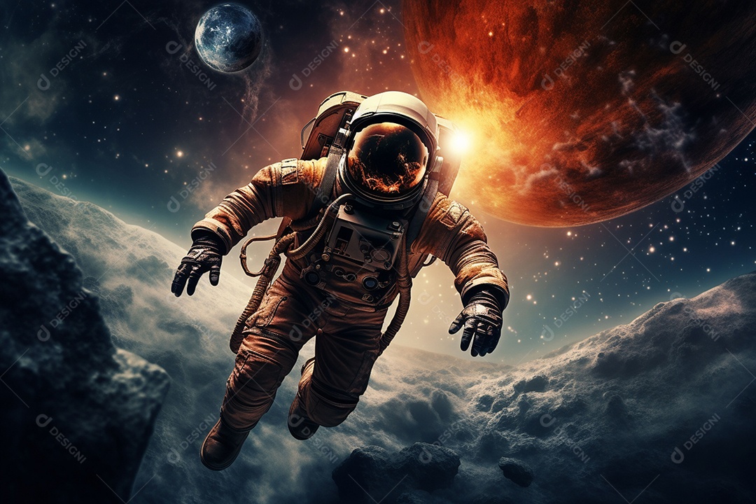 Astronauta no espaço sideral