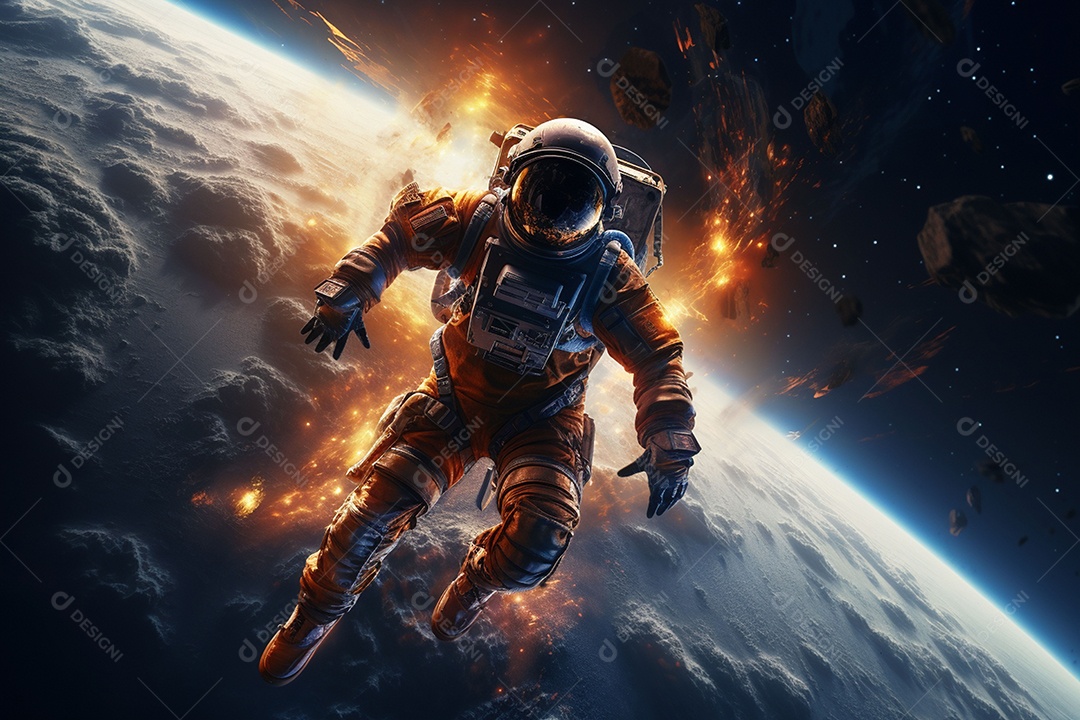 Astronauta no espaço sideral