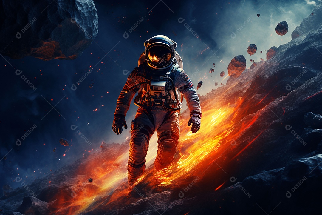 Astronauta no espaço sideral