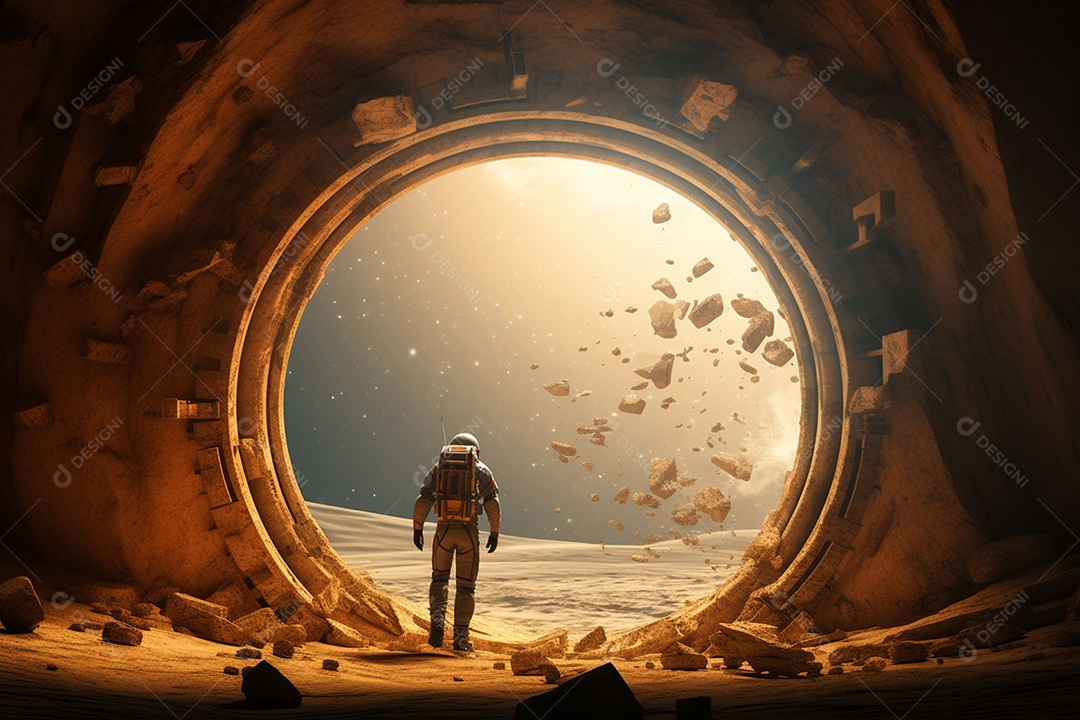 Astronauta no espaço sideral