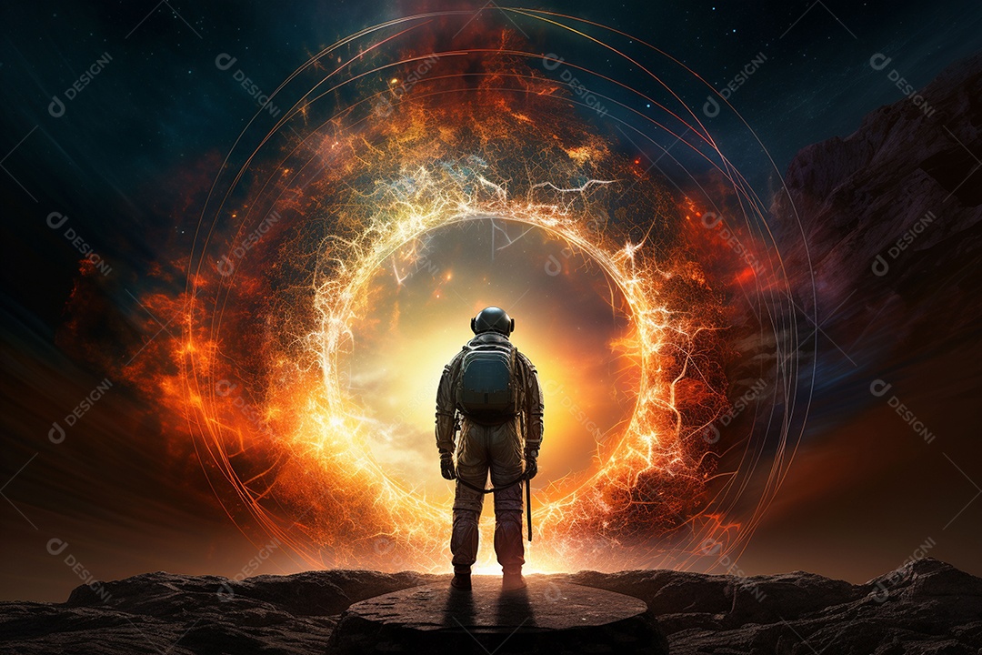 Astronauta no espaço sideral