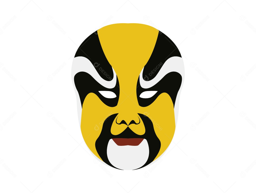 Máscara da Ópera de Pequim de Povos Antigos Vetor EPS