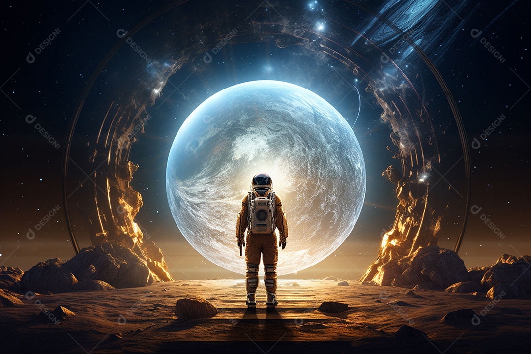 Astronauta no espaço sideral