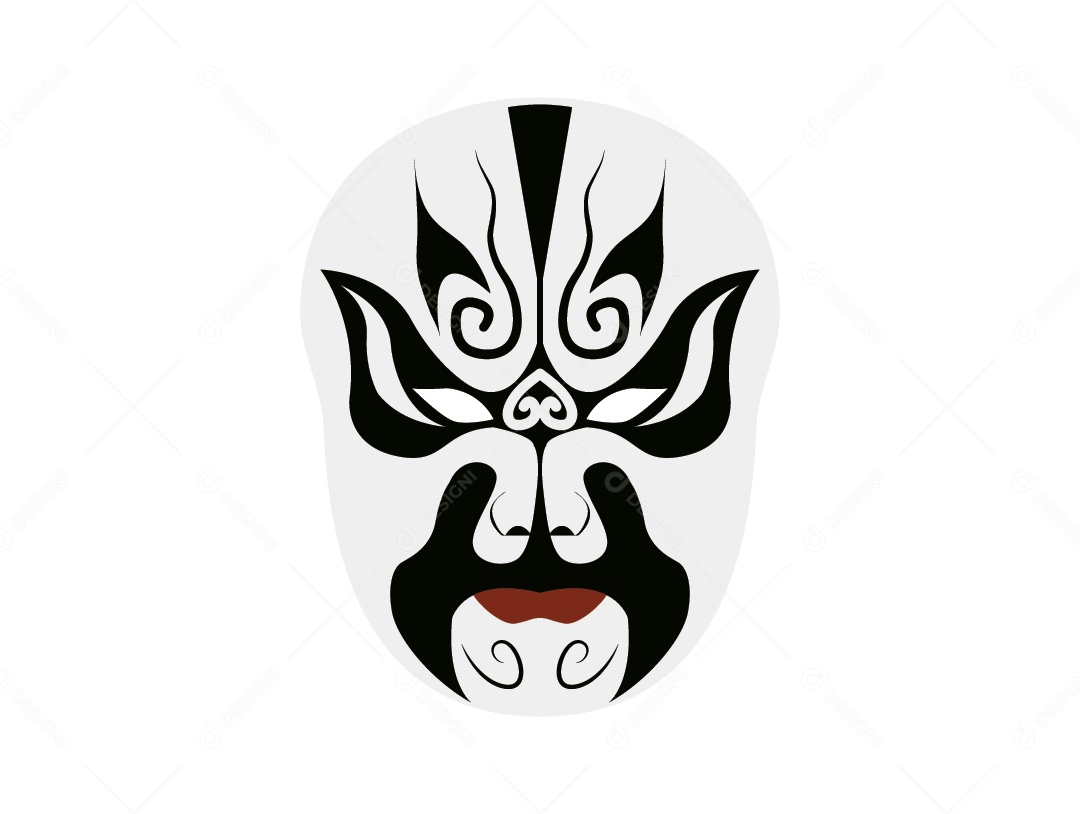 Máscara da Ópera de Pequim de Povos Antigos Vetor EPS