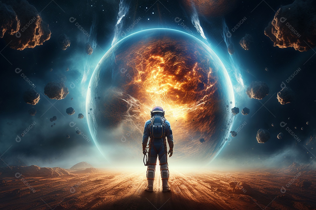 Astronauta no espaço sideral