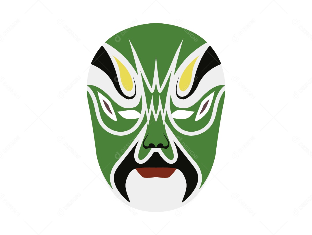 Máscara da Ópera de Pequim de Povos Antigos Vetor EPS