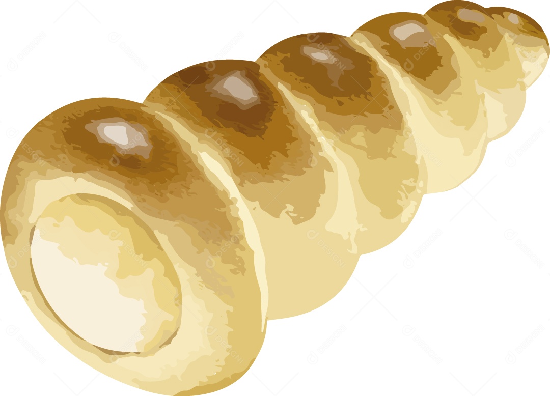 Pão Ondulado Ilustração em Aquarela Vetor EPS