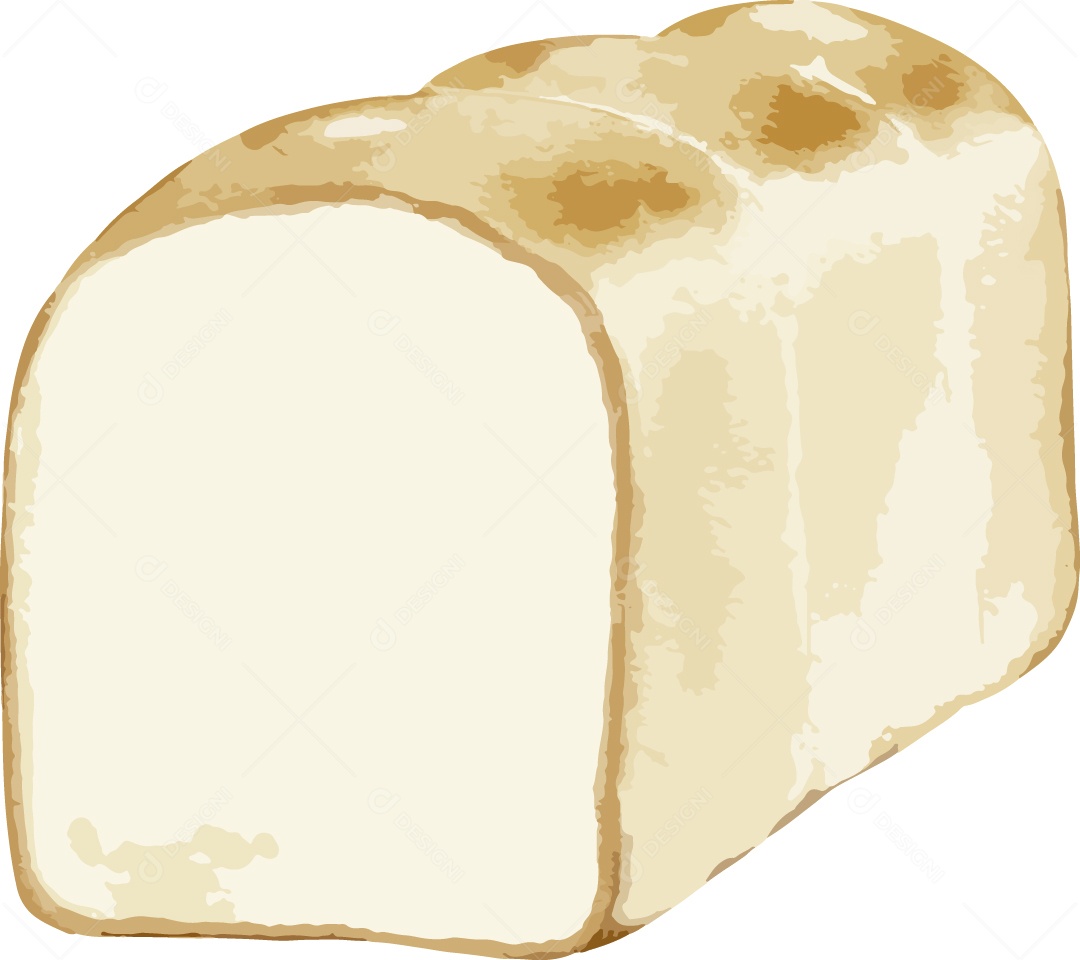 Pão Ilustração em Aquarela Vetor EPS