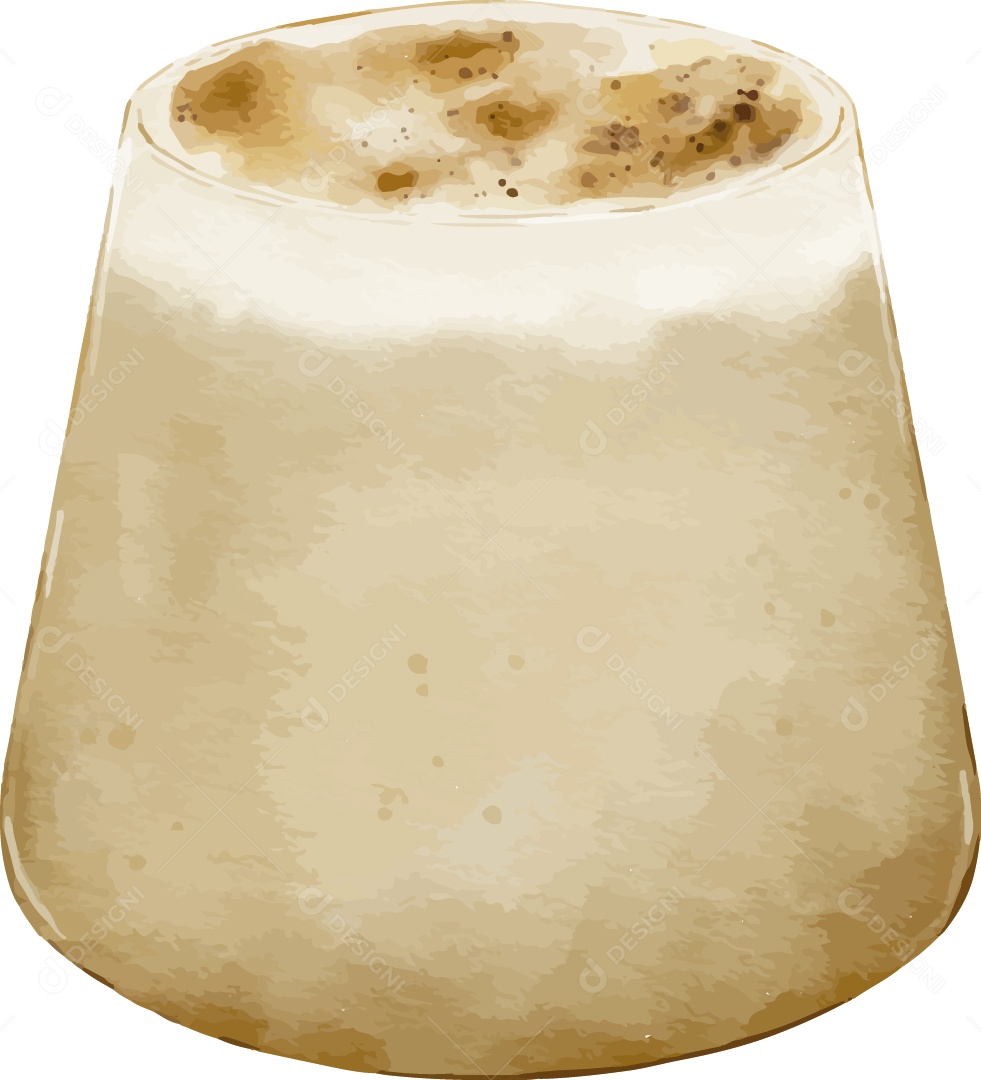 Ilustração de Café Gelado em Aquarela Vetor EPS