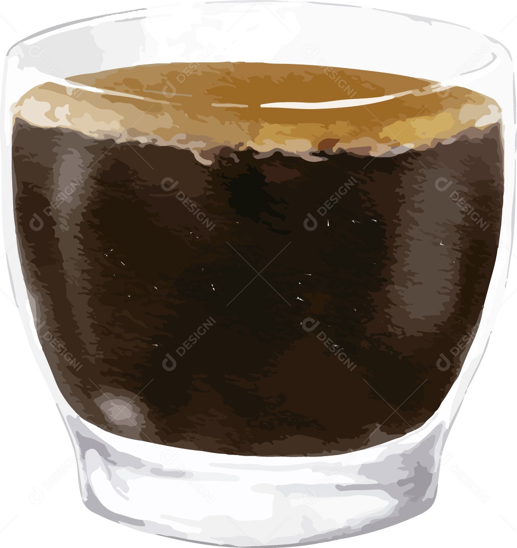Ilustração de Copo de Café em Aquarela Vetor EPS