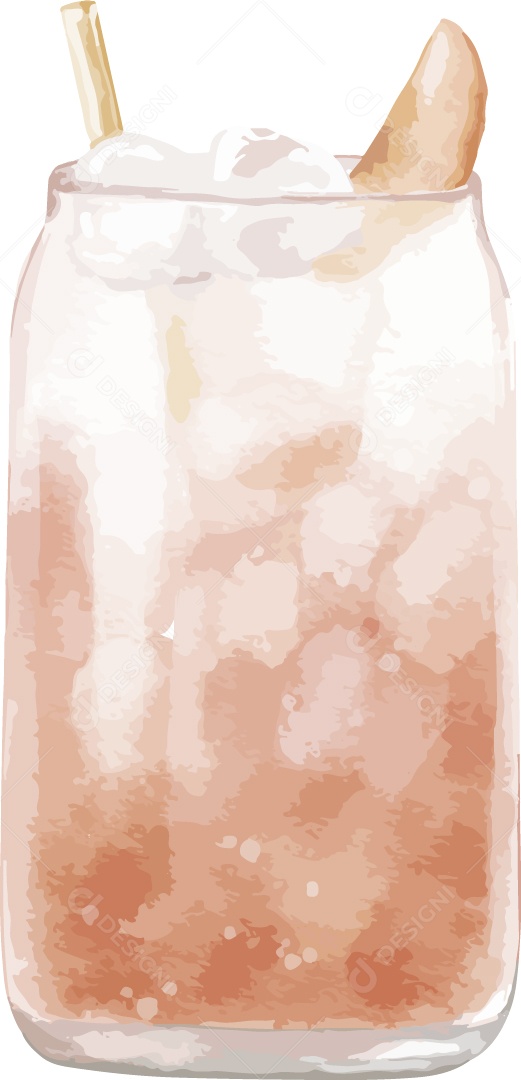 Ilustração de Bebida em Aquarela Vetor EPS